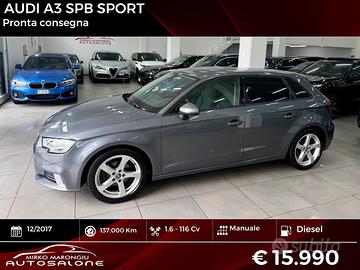 Audi A3 SPB 1.6 TDI 116 CV Sport FINANZIABILE