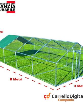 Recinto per Galline 3x8m x 2mH-24mq - Verde
