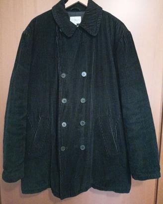 Cappotto doppiopetto CK velluto nero a coste