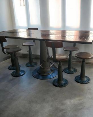 Set tavolo + sgabelli necchi anni 40/50