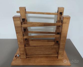 Pista biglie in legno