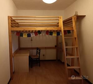 Letto soppalco in legno