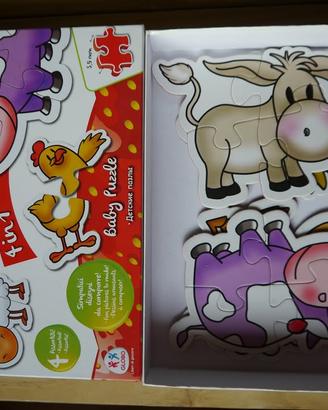 Puzzle per bambini 4 in 1 animali vitamina G