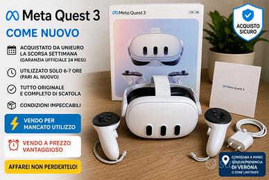 Meta Quest 3 usato 6-7 ore, aquistato da Unieuro