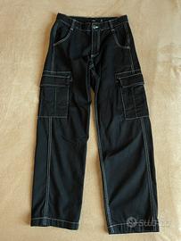 Jeans cargo neri Bershka, taglia S/36