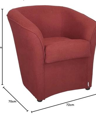 Poltrona in tessuto di colore rosso
