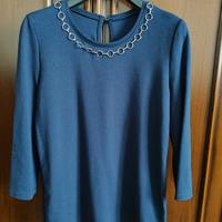 Maglia blu donna elasticizza taglia 42