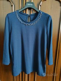 Maglia blu donna elasticizza taglia 42