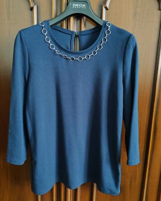 Maglia blu donna elasticizza taglia 42