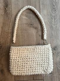 Borsa all’uncinetto a spalla Bianca