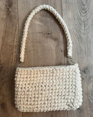 Borsa all’uncinetto a spalla Bianca