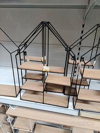 Mensola casa casetta ferro legno 