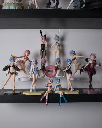 Lotto 12 Figure Re:Zero Rem Ram Emilia Originali