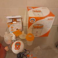 Trio scaldabiberon e due tiralatte Mebby