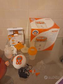 Trio scaldabiberon e due tiralatte Mebby