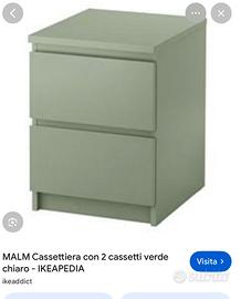 Comodino Malm verde salvia