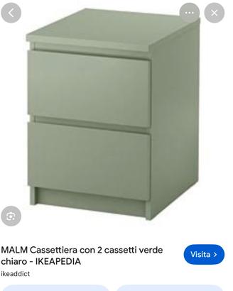 Comodino Malm verde salvia