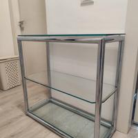 Mobiletto in vetro a tre ripiani