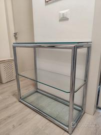 Mobiletto in vetro a tre ripiani