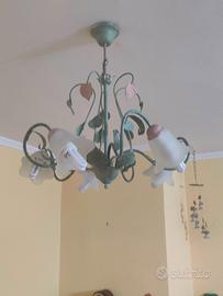 coppia di lampadari ferro battuto 