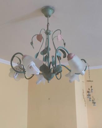 coppia di lampadari ferro battuto 
