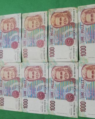 lotto di 10 banconote 1000 lire Montessori 