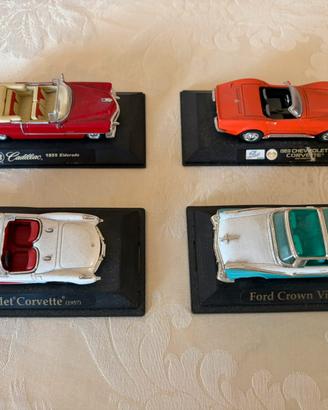 4 modellini auto americane da collezione