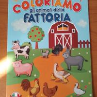 libro "coloriamo gli animali della fattoria"