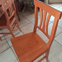 tavolo in legno di ciliegio con 6 sedie e mosaico