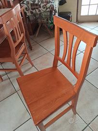 tavolo in legno di ciliegio con 6 sedie e mosaico