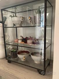 Magnifica vetrina francese in ferro e vetro