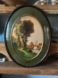 Due quadretti ad Olio ovali, autore Gino Tassinari
