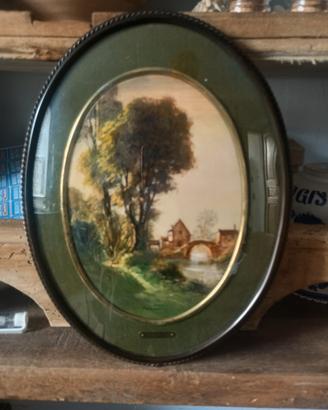 Due quadretti ad Olio ovali, autore Gino Tassinari