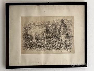 Quadro Antonio Ballero arte sarda China 1920 nuoro