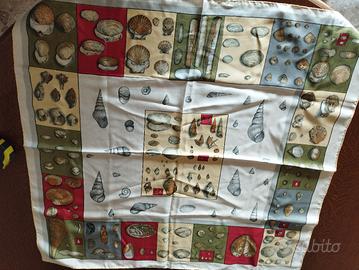 foulard in seta motivo conchiglie