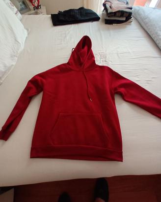 Felpa con cappuccio Shein size M rossa Poliestere