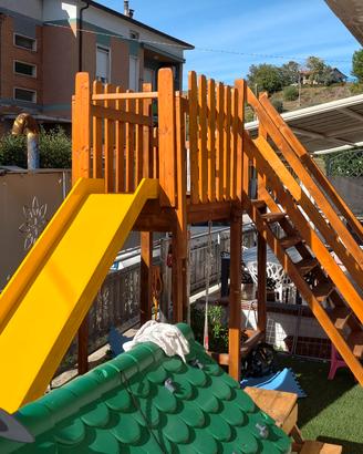 Castello giochi bambini da esterno con scivolo 