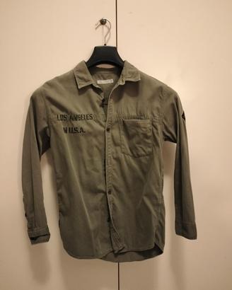 camicia stile militare Zara verde 12 anni 152 cm