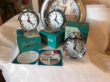 SVEGLIA VINTAGE FIVE RAMS NEW IN BOX ANNI 70/80