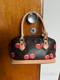 Borsa bowling, monogram con stampa ciliegie