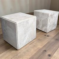 Copoia di cubi in Travertino/marmo Design anni ‘70