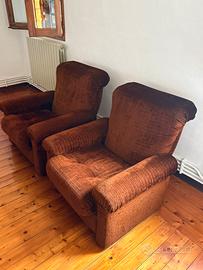 2 poltrone vintage marroni