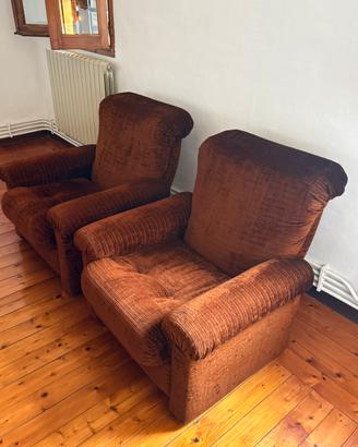 2 poltrone vintage marroni