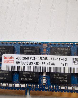 Sodim ddr3 1600 2Rx4gb PC3 - 12800