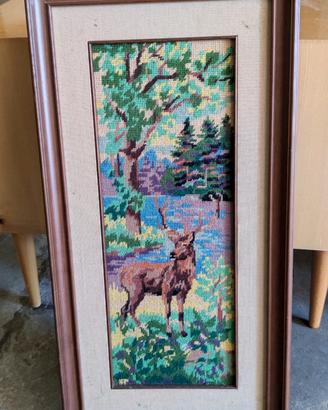 Quadro artigianale Vintage ricamato a mano