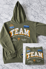 Felpa con cappuccio verde stile college “TEAM” 1,7