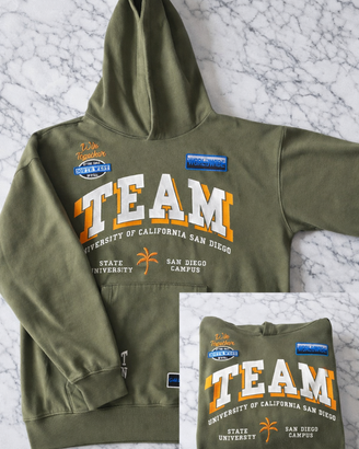 Felpa con cappuccio verde stile college “TEAM” 1,7
