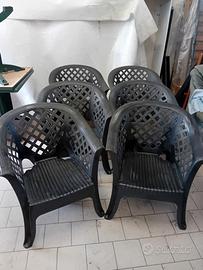 6 poltroncine da esterno 