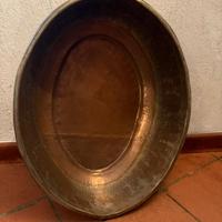 ANTICO CALDERONE OVALE IN RAME