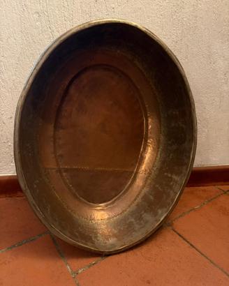 ANTICO CALDERONE OVALE IN RAME